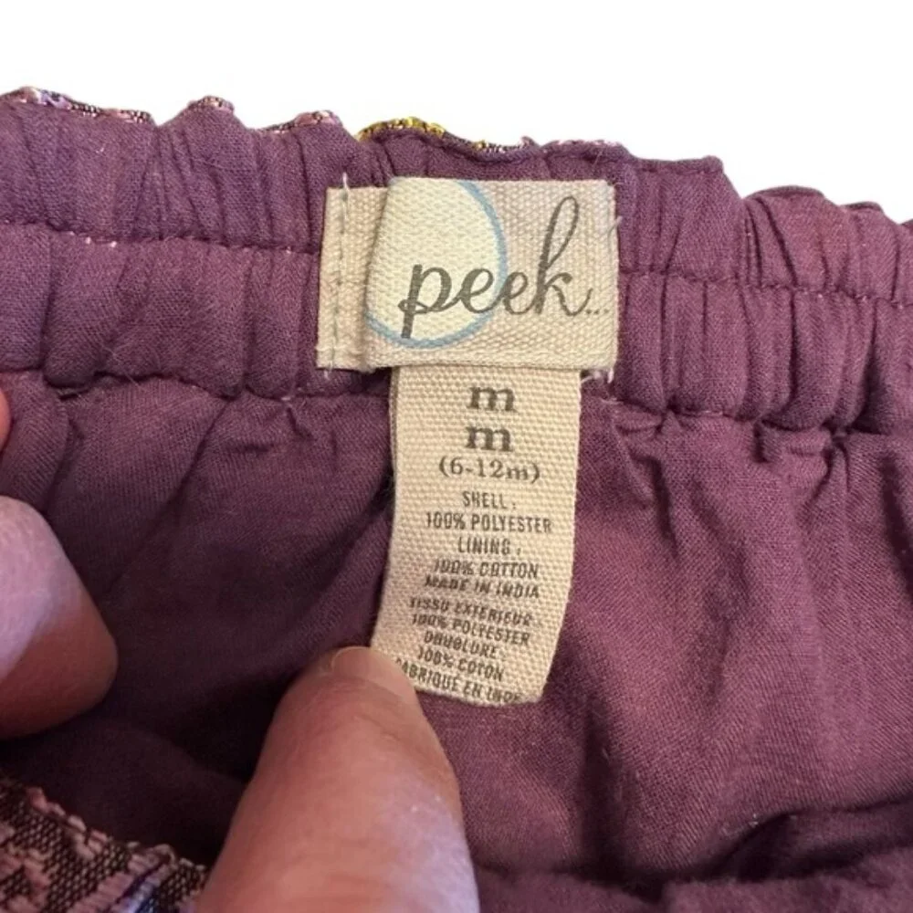 Peek | Little Girl Purple & Yellow Tapestry Skirt Size 6-12 months